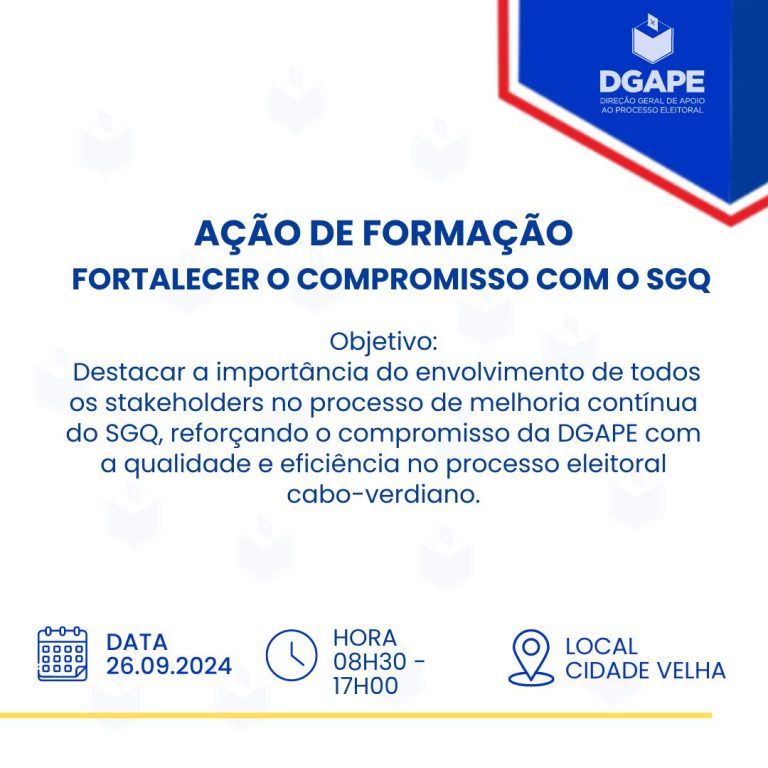 Ação de Formação - Fortalecer o Compromisso com o SGQ