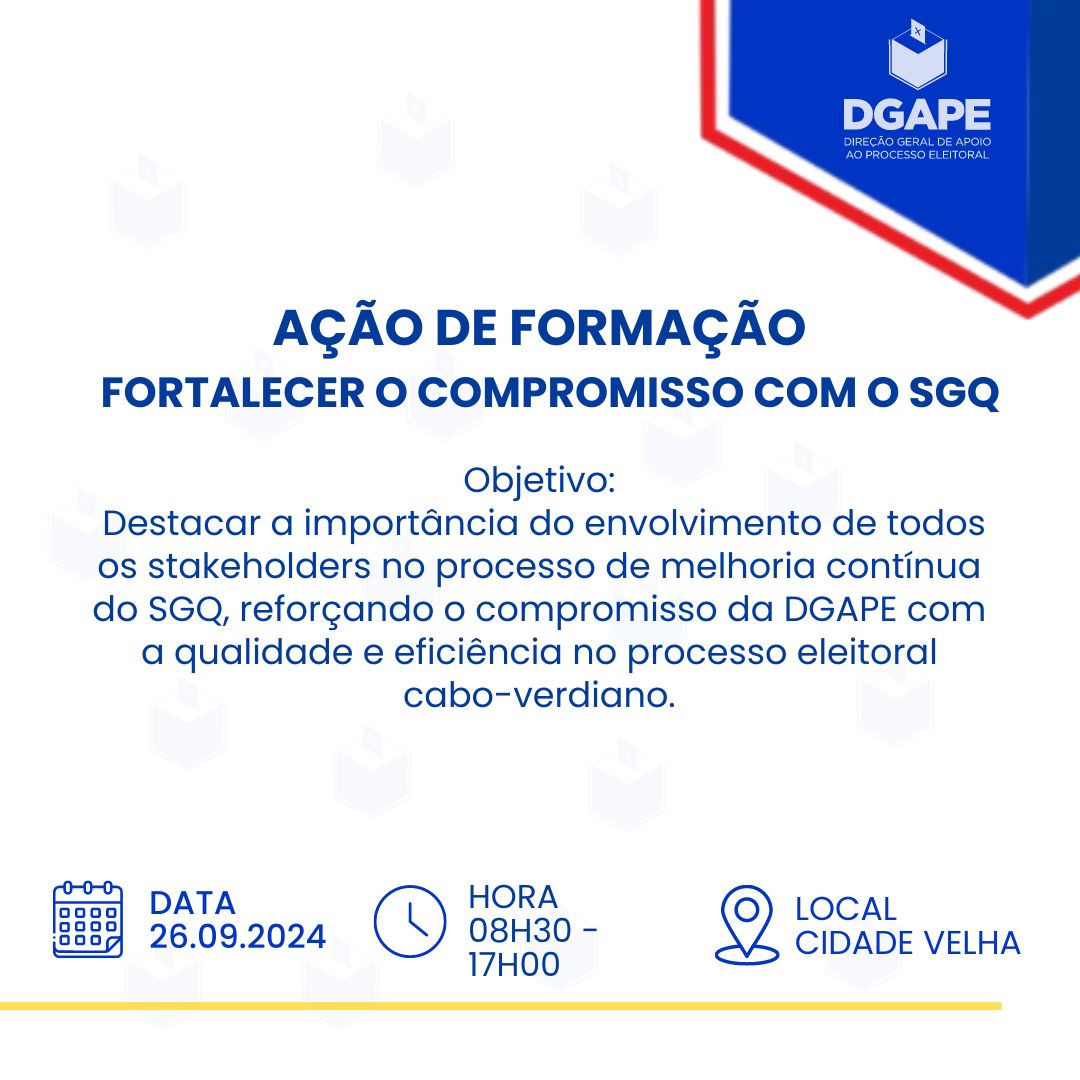 Ação de Formação – Fortalecer o Compromisso com o SGQ