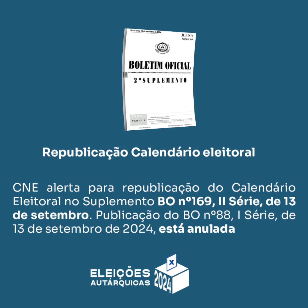 Republicação Calendário Eleitoral