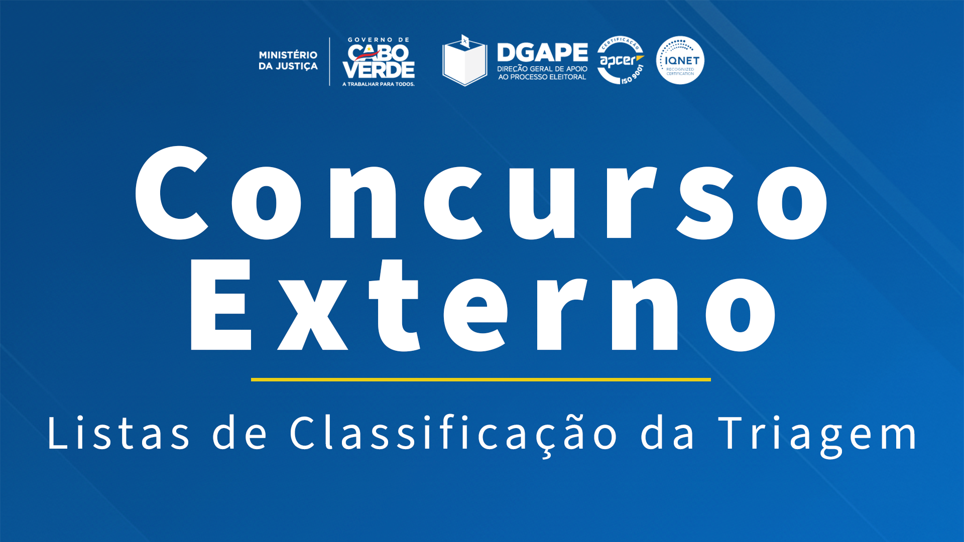 Listas de Classificação da Triagem do Concurso da DGAPE
