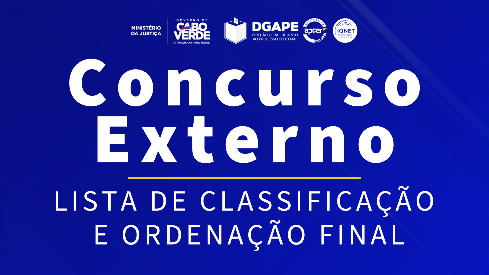 Lista de Classificação e Ordenação final do concurso publico