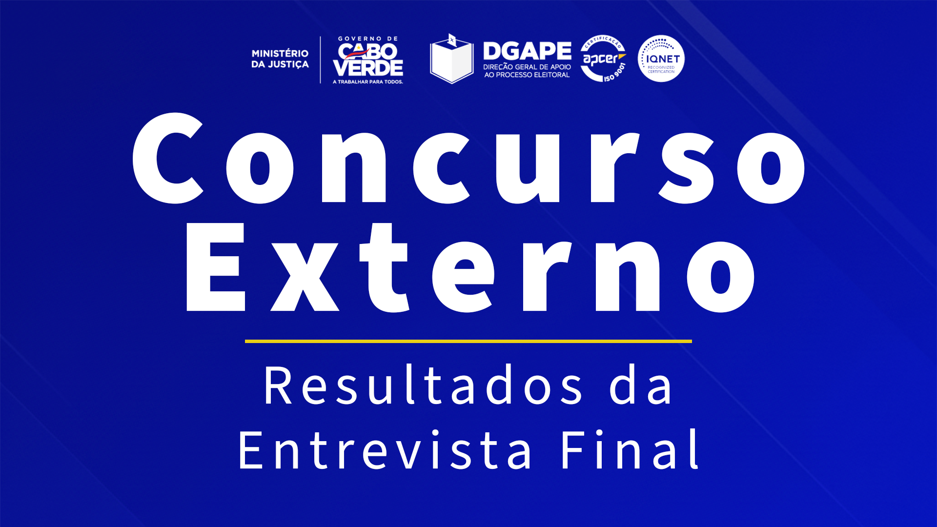 DGAPE divulga resultado da entrevista Final
